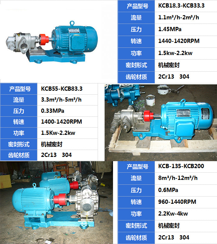 KCB不銹鋼齒輪泵產品展示 KCB不銹鋼齒輪泵產品展示